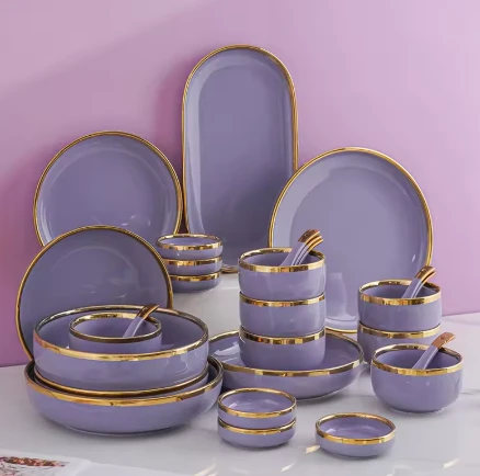 Luxury Style Gold Rim Ceramic Tableware suppliers