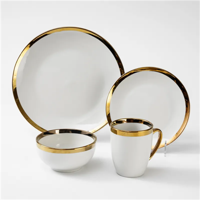 Conjunt de vaixella d'or electropladada